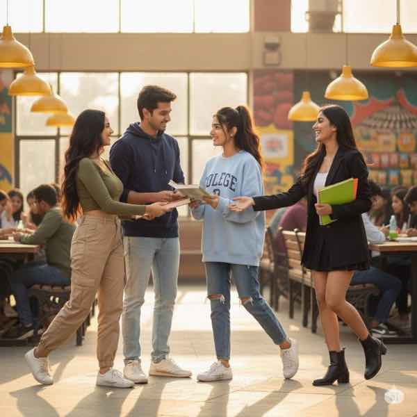 Students sharing books